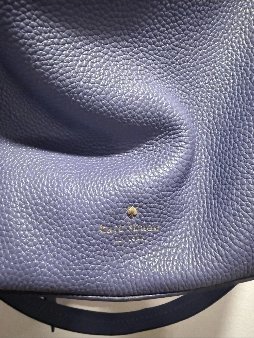 Kate Spade Pebbled Leather Hobo Shoulder Crossbody Bag Blue
